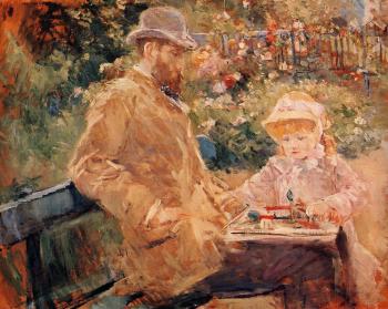 Eugene Manet and His Daughter at Bougival